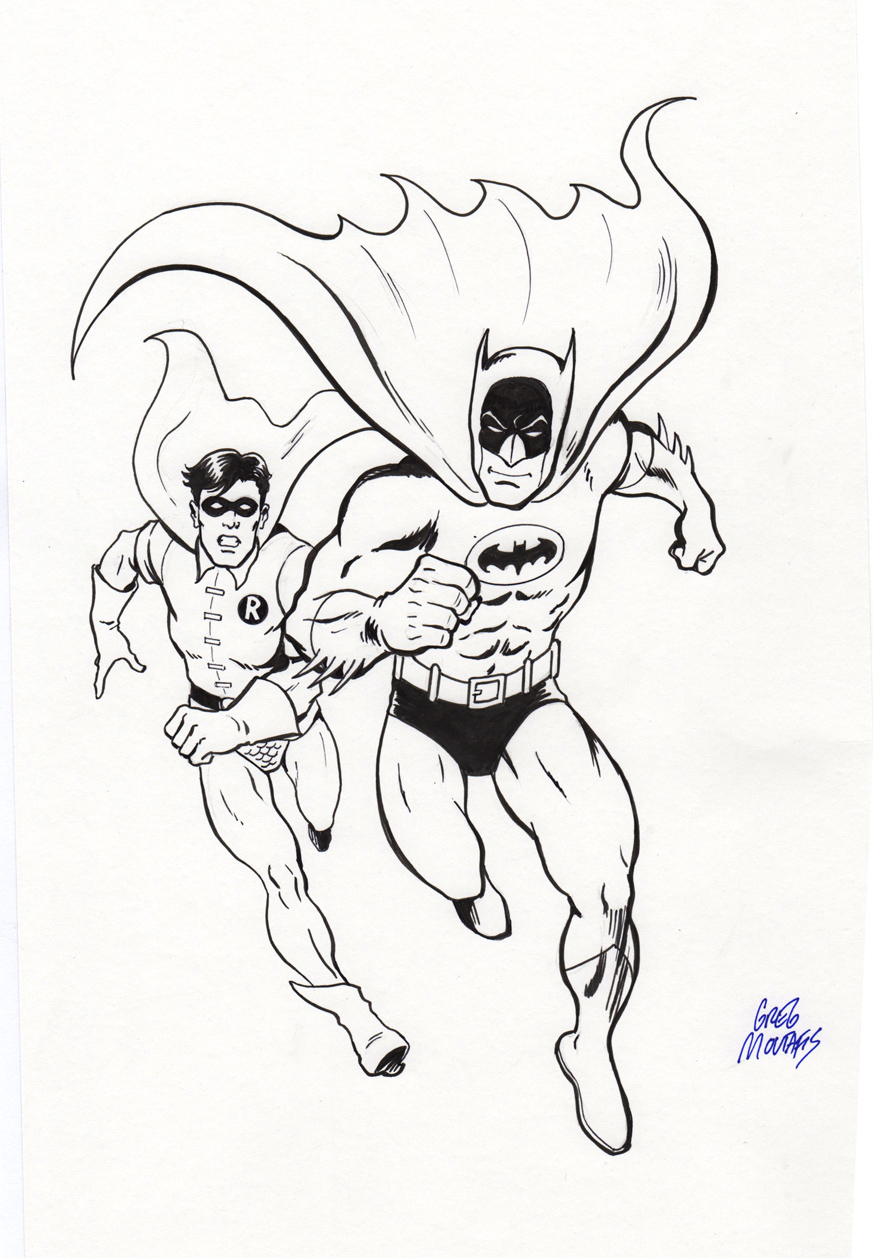 Batman  Robin Sketch in Mike Jacksons DC art Comic Art Gallery Room